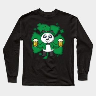 Irish Panda Beers Shamrock St Patricks Day Long Sleeve T-Shirt